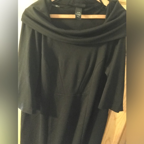 Lane Bryant Dress Cowl Neck Black - Picture 6 of 15